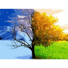 Aiemmini DIY 星光畫+光纖心情燈套組 40 x 50cm, 季節更替