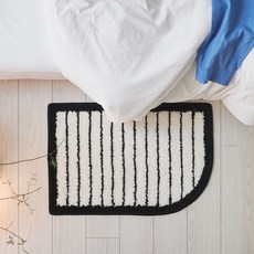 쁘리엘르 보들보들 자카드 미끄럼방지 키친 욕실 발매트, 오브블랙