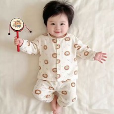 MS Kids 嬰幼兒蓬鬆柔軟棉質家居服上下套裝