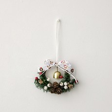 Sonio 緞帶花環 聖誕室內裝飾, 02 白紅色, 1個