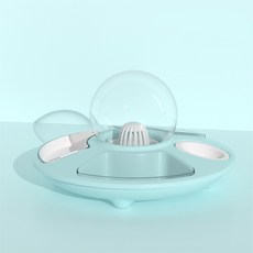 카르노 반려동물 투명볼 반자동 급수식기, 블루, 1개