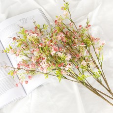 행복한마을 조화 왁스플라워 부쉬, 핑크, 5개