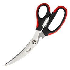 CHASE 弧形廚房剪刀, 紅色, 黑色, 1支