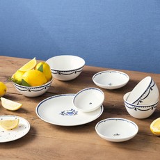 HANKOOK CHINAWARE 波西塔諾雙人家庭餐具9件組, 藍色, 餐具9種, 1套
