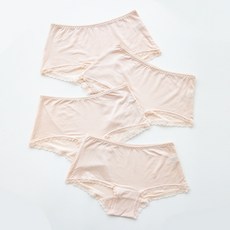 맬러뮤트 여성용 통기성 텐셀 모이스쳐 쇼츠 컴포트 하프 사각 팬티 4p