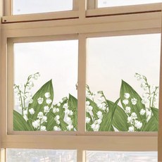 LANO 鈴蘭花 咖啡廳風格 無痕靜電 隱私保護 窗戶貼紙