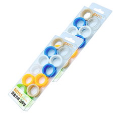 BAY51 萬用美容剪刀橡膠圈 6款 x 2入組, 2組, 白色、米色、藍色、綠色、橙色、透明