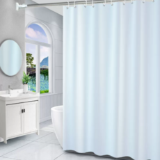 디블릭 욕실 방수 샤워 커튼, 화이트, 1개