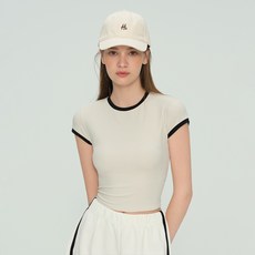 COBB 女款極簡撞色亮點修身短版T恤
