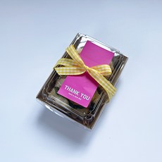 Tina Picnic 迷你牛皮紙免洗容器 + 深粉紅貼紙 + 黃色緞帶套組, 便當容器(20入) + 深粉紅貼紙(20入) + 黃色緞帶(20入), 20套