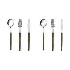 오리엔탈 삼각 커트러리 디너세트 2인, 치색, 수저 2p + 포크2p + 나이프 2p