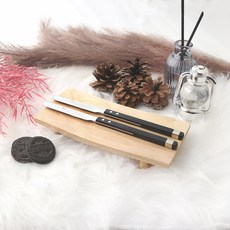 Bogen 方形索倫餐具餐刀, 黑色, 2個