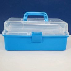 Khohimo 美術工具收納 3層多用途畫具箱 藍色 5W0130