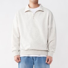 UNTAPPED 男款大尺碼標準版型半拉鍊大學T恤