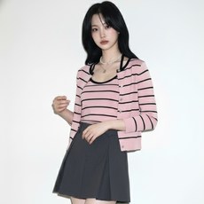 페이퍼먼츠 여성용 스트라이프 홀터넥 나시 + 가디건 세트 13869