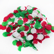 Party09 圓形五彩紙屑 2.5cm 150g, 1個, 紅綠色調