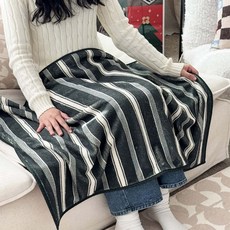 Rugum 現代條紋柔軟毛毯 布料 露營 野餐 喬遷禮物 超細纖維 膝蓋毯 車宿 雙面 冬季毛毯