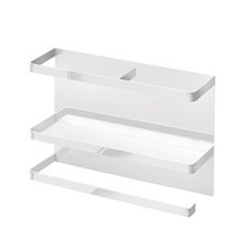 金屬磁性多功能置物架 白色, 1個