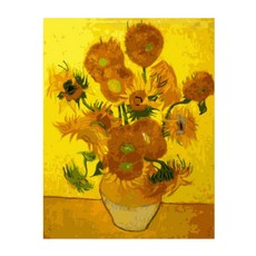 리빙듀오 DIY 유화그리기 40 x 50 cm, A-105 꽃병에 15 해바라기, 1개