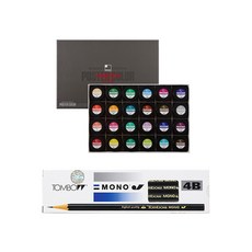 ShinHan 廣告顏料 20ml+經典鉛筆 4B 12入, 24 種顏色