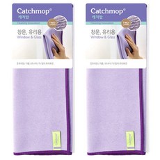 Catchmop 第二代 窗戶玻璃用擦拭布, 2個, 紫色