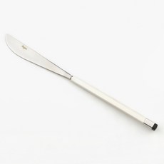 Bogen 方形雙色銀色餐具餐刀, 1個, 白色 + 銀色