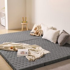 알뜨리 늘잠 3단 접이식 토퍼, 차콜, 8cm