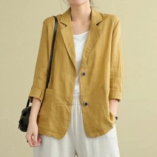 소니오 여성용 내추럴 린넨 자켓