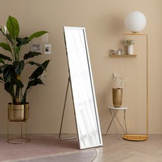 삼익가구 샌드 거치대형 와이드 전신거울 소형, 실버