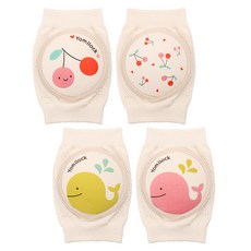 Yomilock 孩童造型印花護膝, 櫻桃款+鯨魚款, 2副