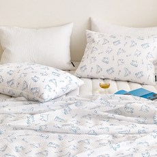 마틸라 디어썸머 시어서커 홑이불 + 베개커버 2p 세트 Q, 썸머버드