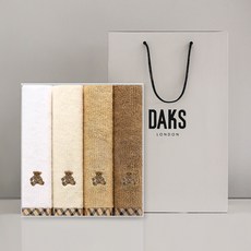 DAKS 泰迪熊洗臉毛巾 150g 30支棉, 1組, 白色+乳白色+米色+棕色