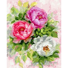 Play about DIY數字油畫 名畫繪製 40 x 50 cm 三朵牡丹, 1個, 混合色