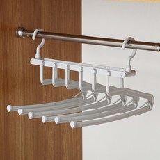 Beunet 6層簡易魔術褲子衣架, 灰色, 1個