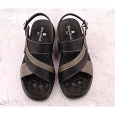 RETROMOOD 男士斜線縫線設計皮革涼鞋 3005