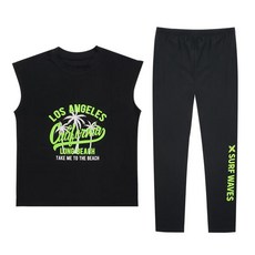 兒童用青少年抗菌無袖防曬泳衣套組 LE21-33