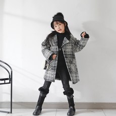 女童Hardy絎縫格紋大衣 J6376