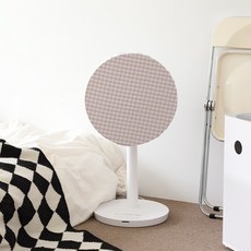 BELLELIFE 水洗格紋壁掛式電風扇罩, 紫色