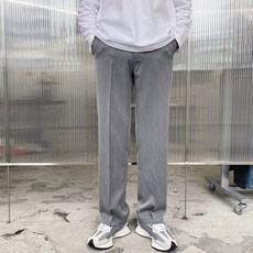 Meositta 男性側邊鬆緊帶潮流半寬版西裝褲
