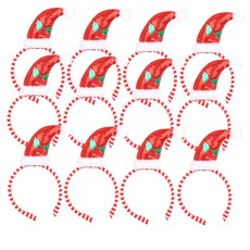 派對朋友可愛聖誕帽髮箍, 混合顏色, 12個