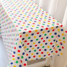 아싸레 생일파티 일회용 식탁보 땡땡이, 1개입, 1개