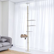 GATOBLANCO 貓咪曼赤肯鐵製貓爬架 + 4件踏板組, 象牙白, 1套