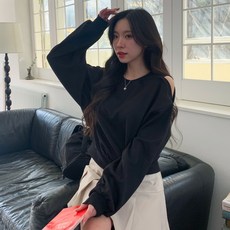 SUGARFUN 女性 Reeon 單肩開衩短版大學T