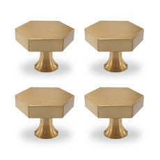 EASYWAY 1孔六角金色家具把手, 4個