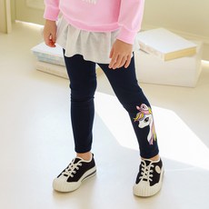 Lala Amang 女童款粉紅褲頭獨角獸印花內搭褲