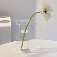 Lenpis 波浪紋壓克力花瓶, 透明