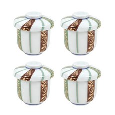 오체어스 일식 계란찜기 자왕무시 컵 삿갓, 혼합색상, 4개