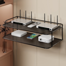 라라데이 심플 벽선반, 블랙, 2단