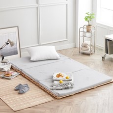 하모니홈 마마 오가닉 3단 접이식 메모리폼 토퍼, 그레이, 6cm