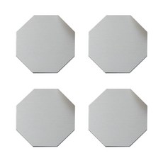 The Flow Company 圖形不鏽鋼現代風杯墊 4入, 銀色 八角形